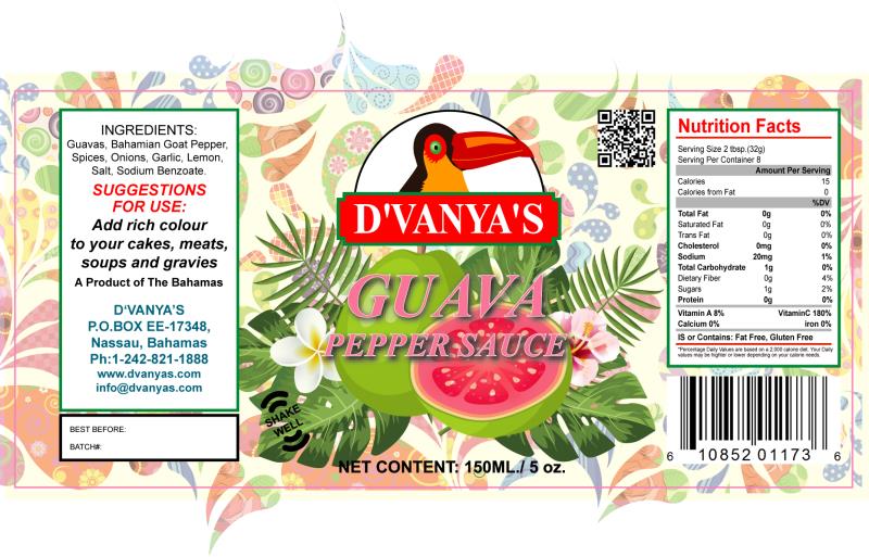 D'vanya's - Guava Hot Pepper Sauce 5oz