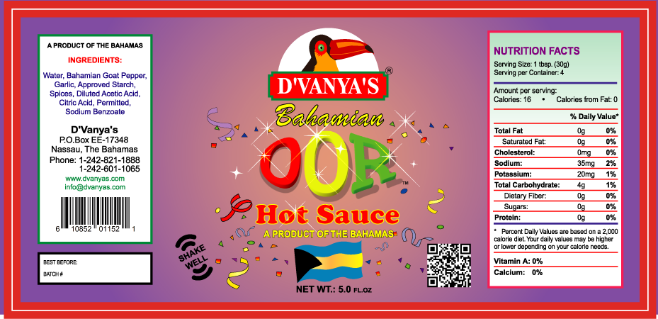 D'vanya's - OOR Hot Sauce 5oz
