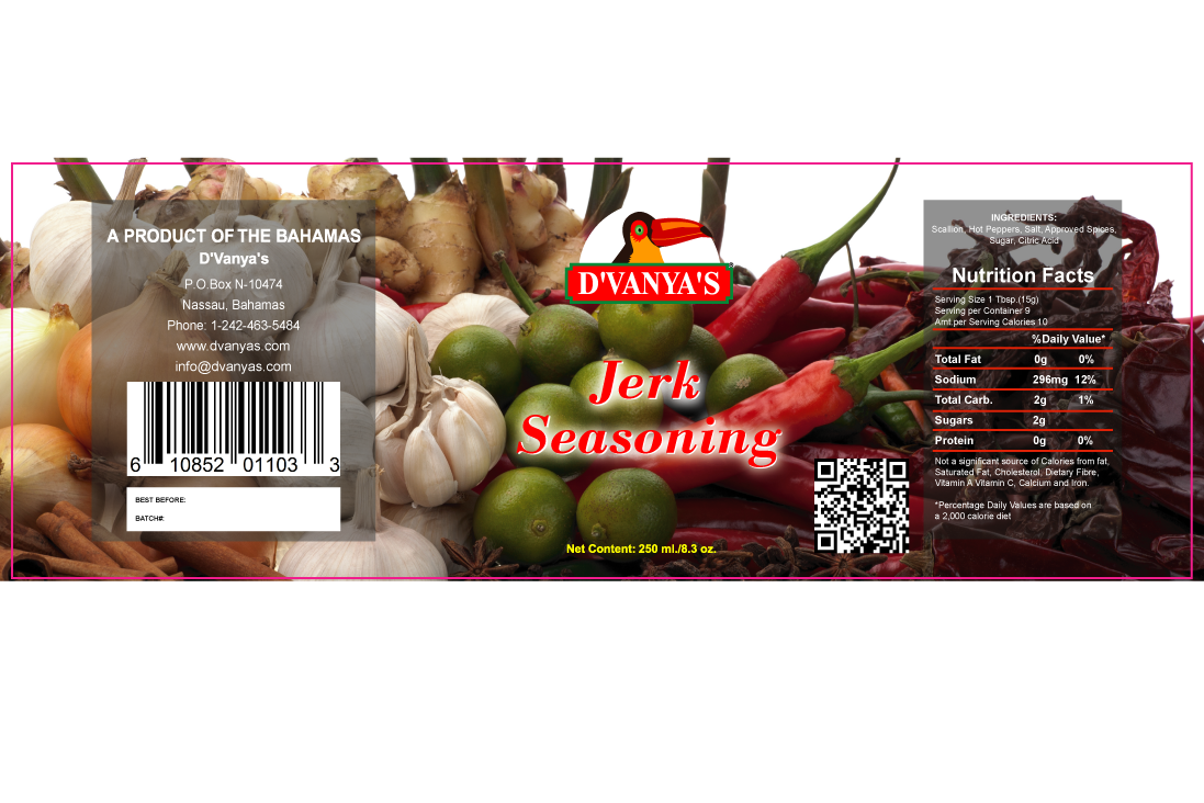 D'vanya's - Jerk Seasoning - Mild 8oz