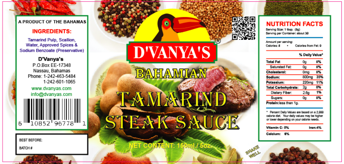 D'vanya's - Tamarind Steak Sauce - 5oz
